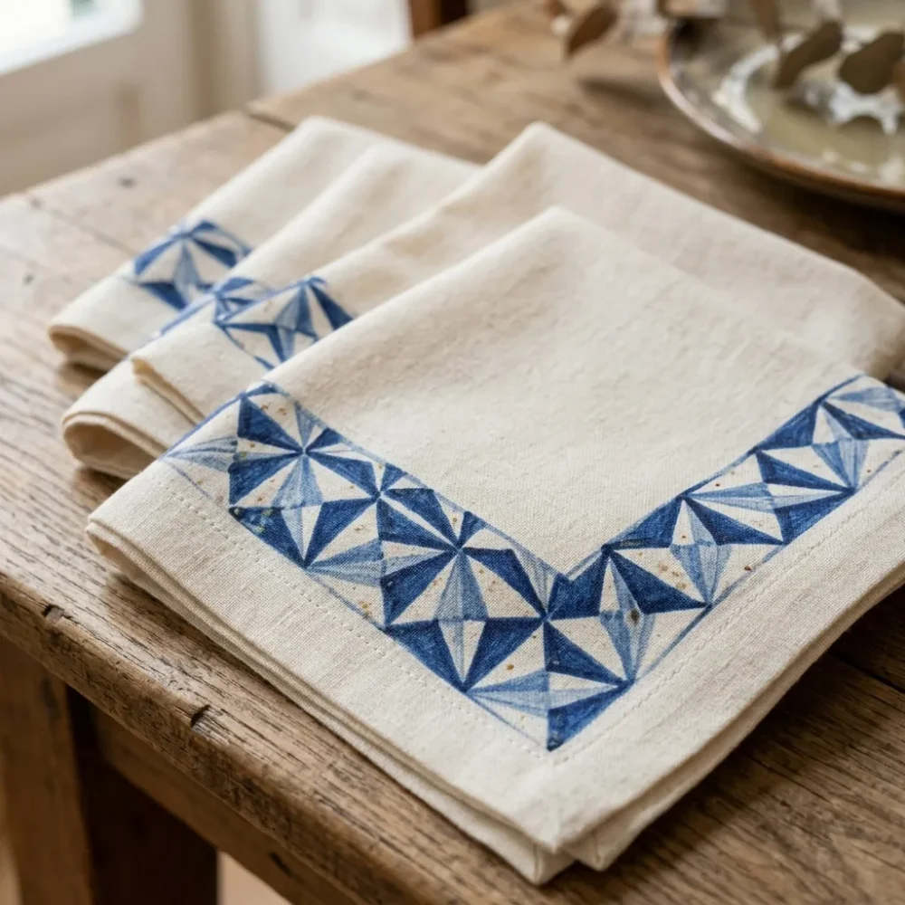 Serviettes Azulino, lot de 4 — détail