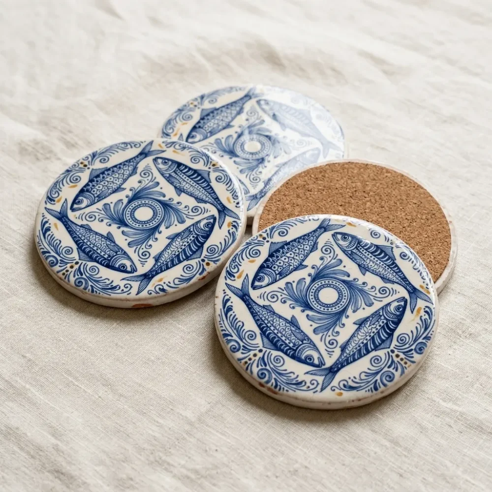Sous-verres ronds Sardinha, lot de 4 — vue du produit